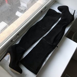 Brian Atwood over the knee suede black boots